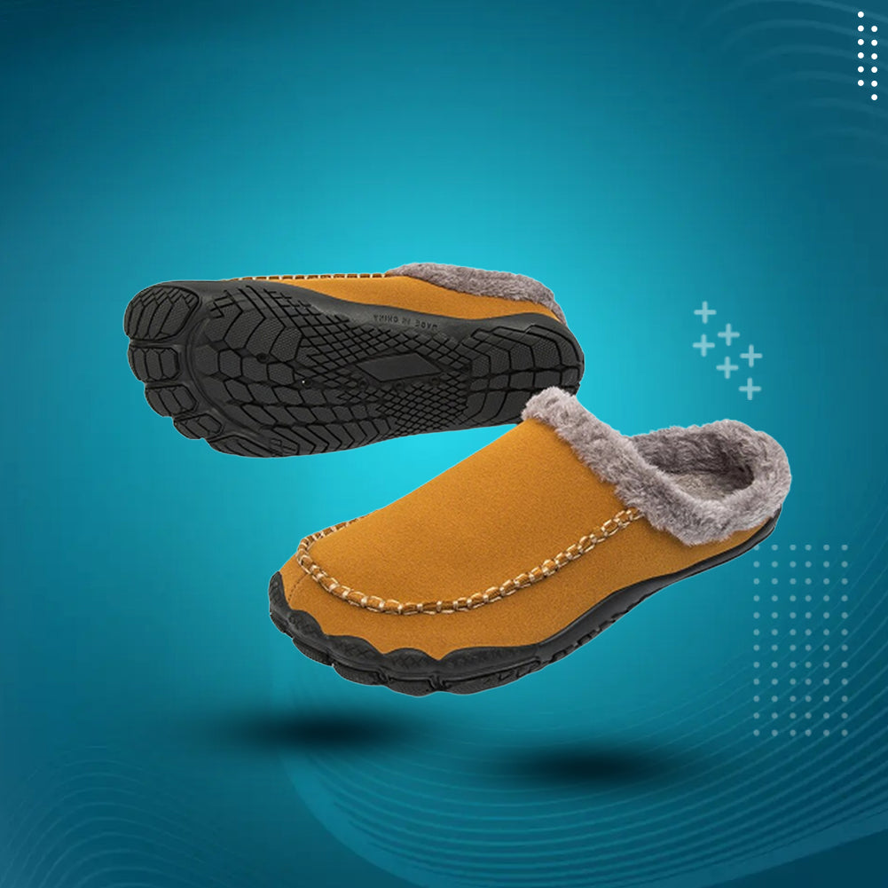 CozyFit™ Warm Barefoot Fur Slippers with Zero Drop Sole, Durable Non-Slip Design