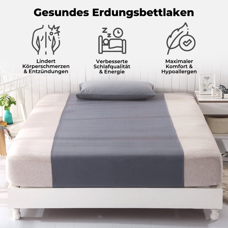 GroundLink™ Original Earthing Bed Sheet Grounding - Advanced Technology for Improved Sleep Quality, EMF Protection