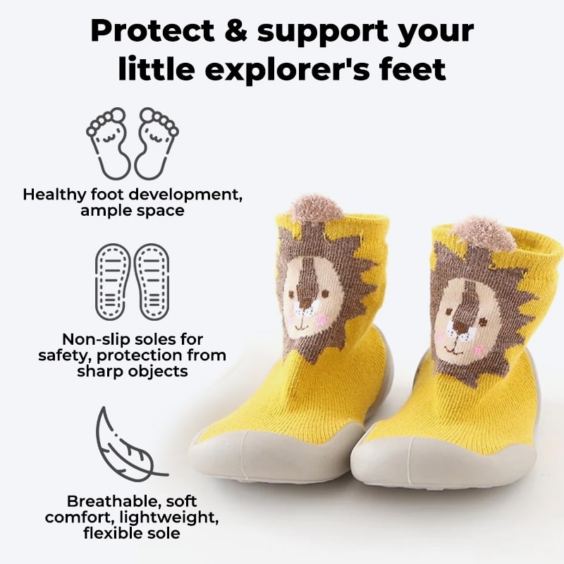 Furry Friends™ Baby Barefoot Shoes Non-Slip Toddler Safe, Comfortable, and Flexible
