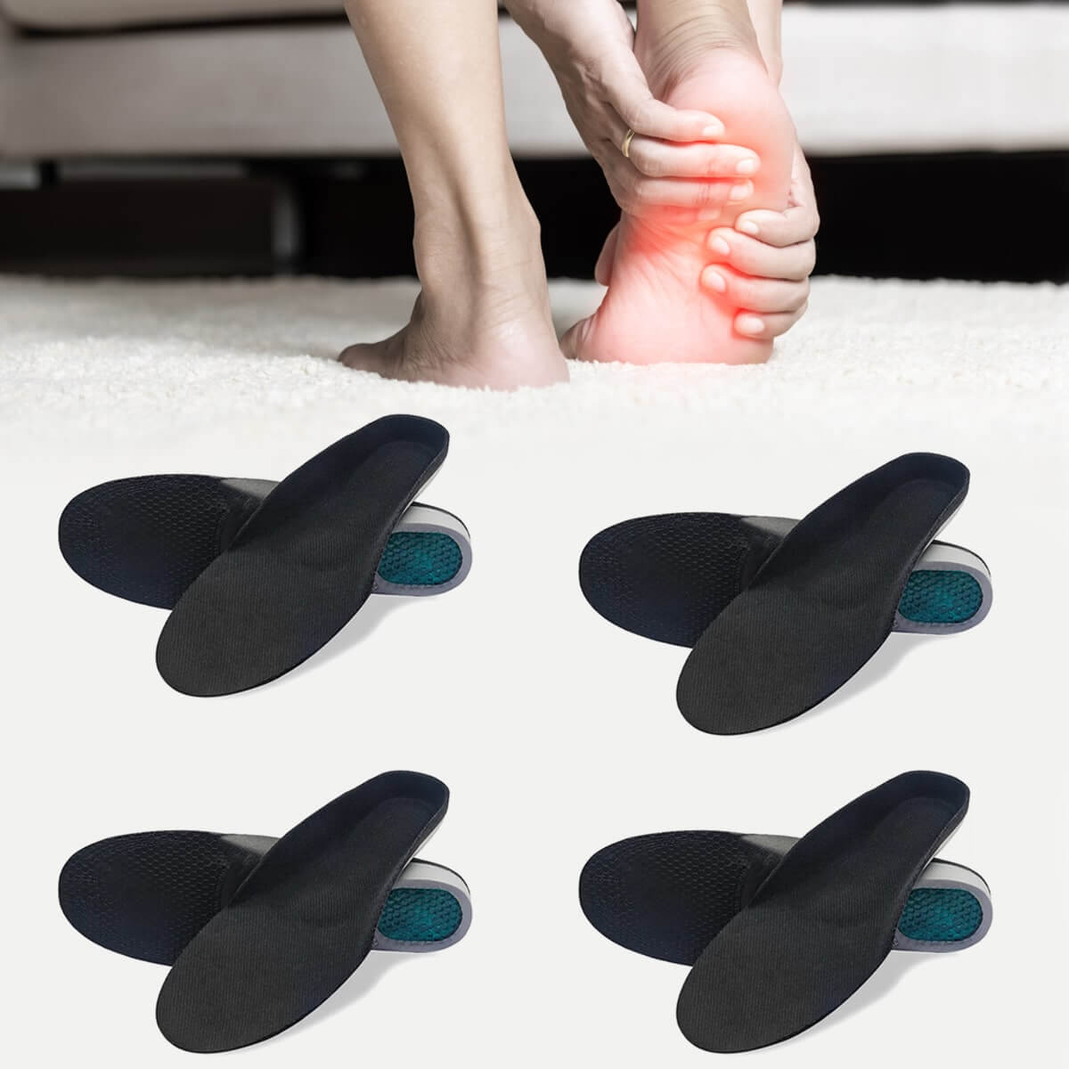 SoleRelief™ Comfortable Orthopedic Insoles for Pain Relief, Plantar Fasciitis, Flat Feet and Arch Support