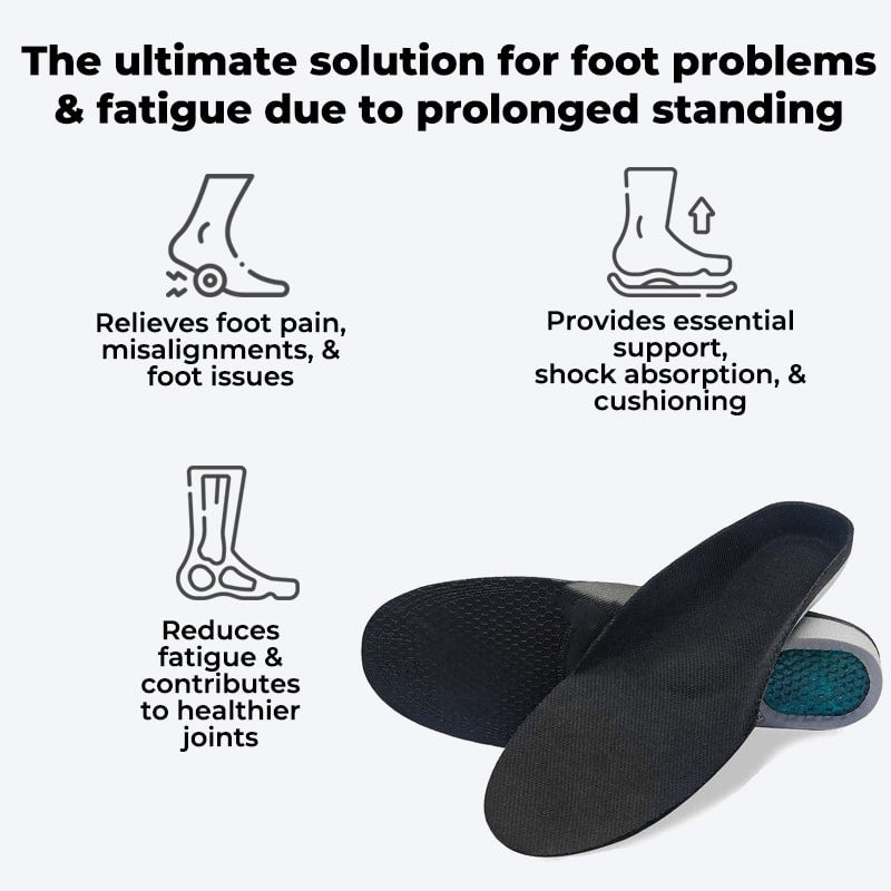 SoleRelief™ Comfortable Orthopedic Insoles for Pain Relief, Plantar Fasciitis, Flat Feet and Arch Support