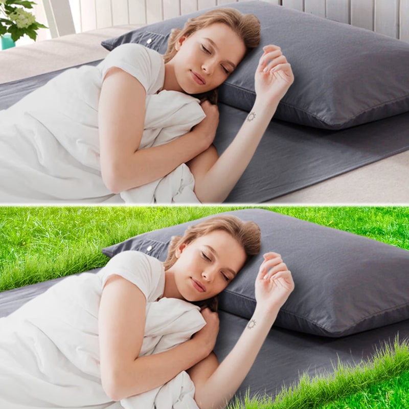GroundLink™ Original Earthing Bed Sheet Grounding - Advanced Technology for Improved Sleep Quality, EMF Protection