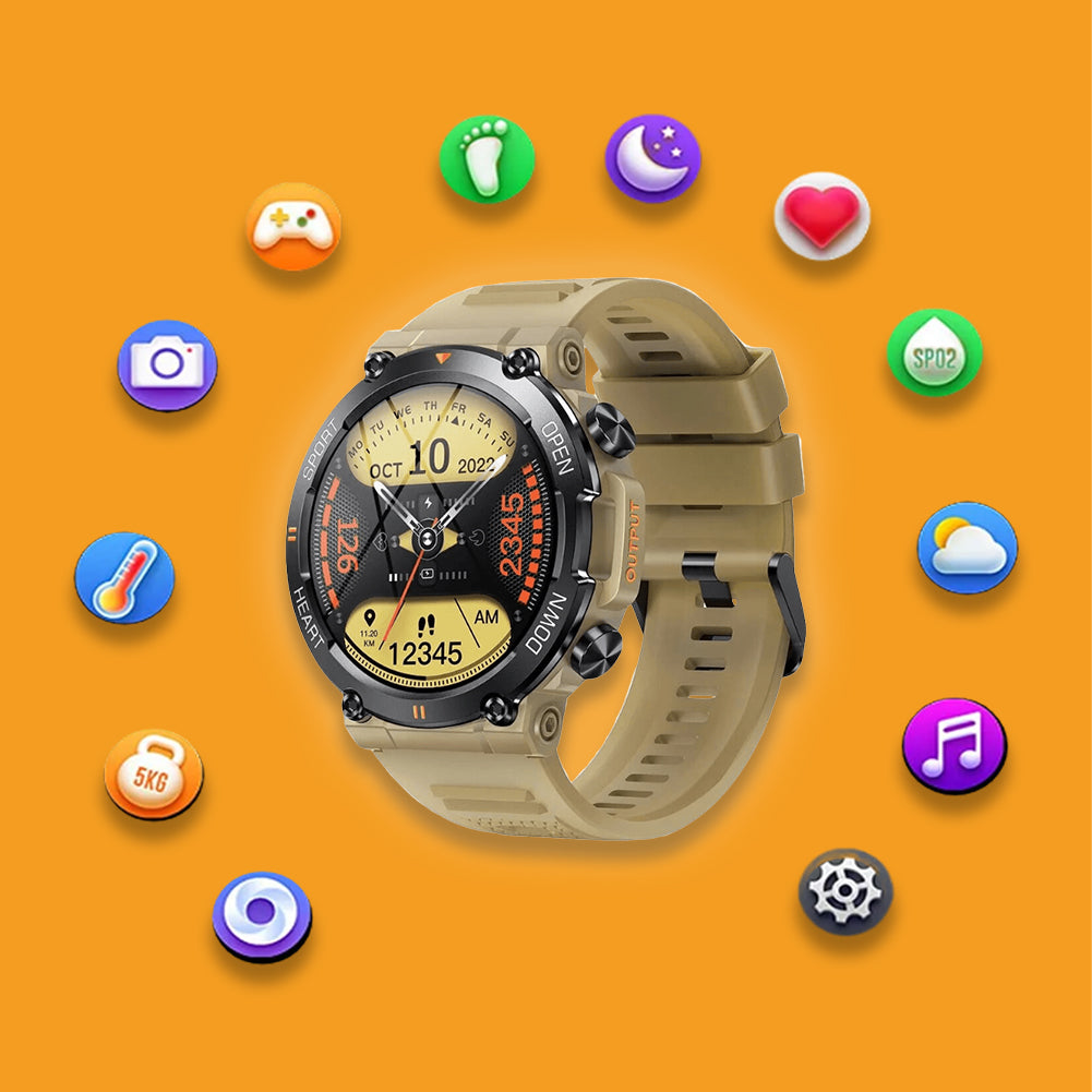 RuggedTech™ Smartwatch Advanced Health Monitoring, Fitness Tracking, Smart Notifications, Water-Resistant